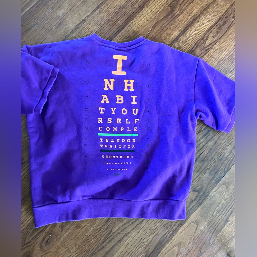 Melody Ehsani Purple women’s basketball Sweatshirt eye eye chart - Picture 7 of 7